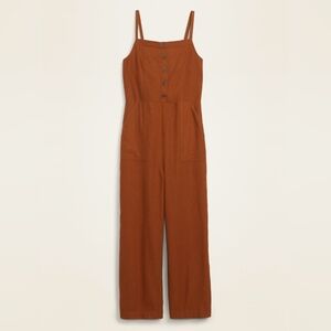 Old Navy Women's Orange/Brown Cropped Jumpsuit. Size M